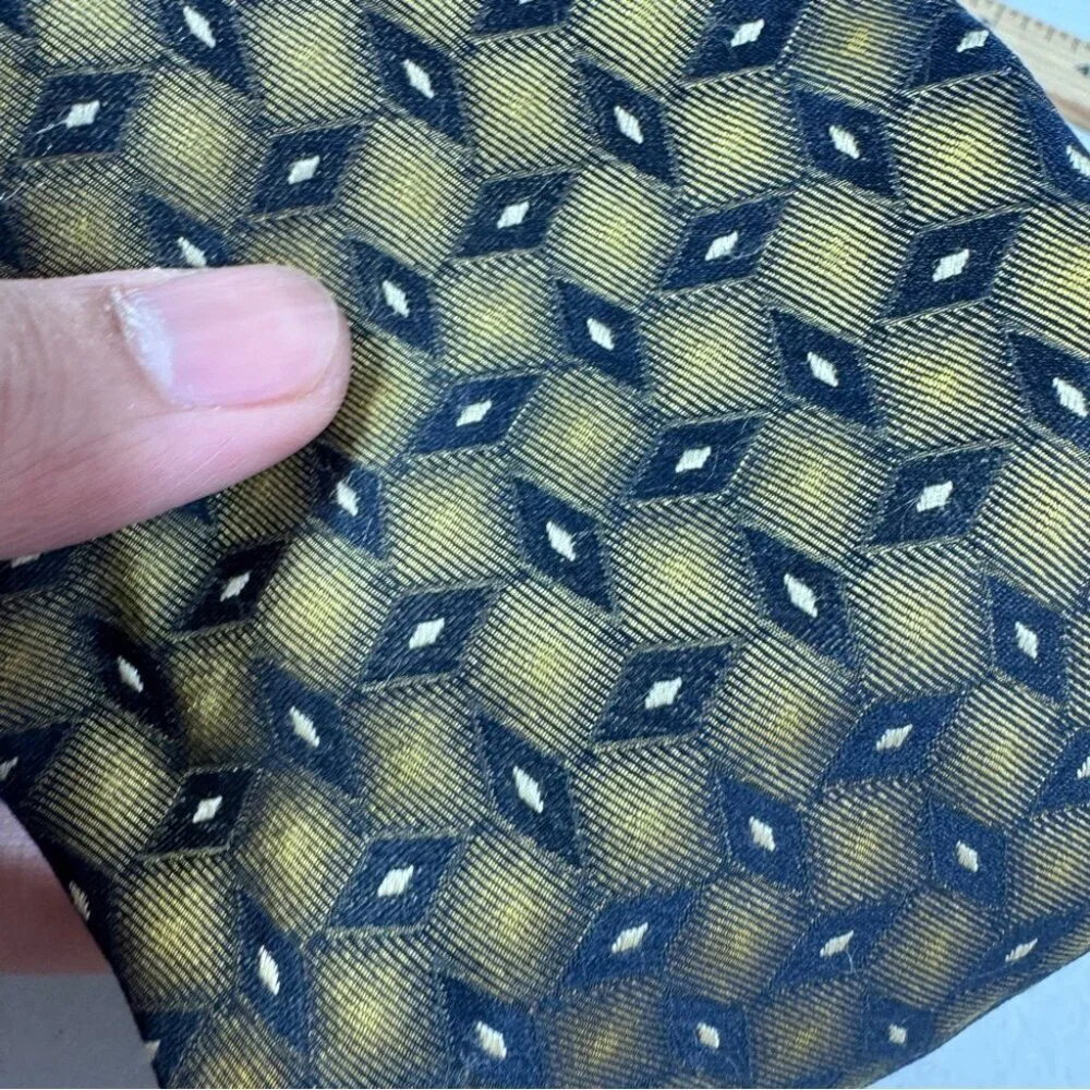 Carnaval de Venise Silk Geometric Tie Gold Black Italian Business Casual Office